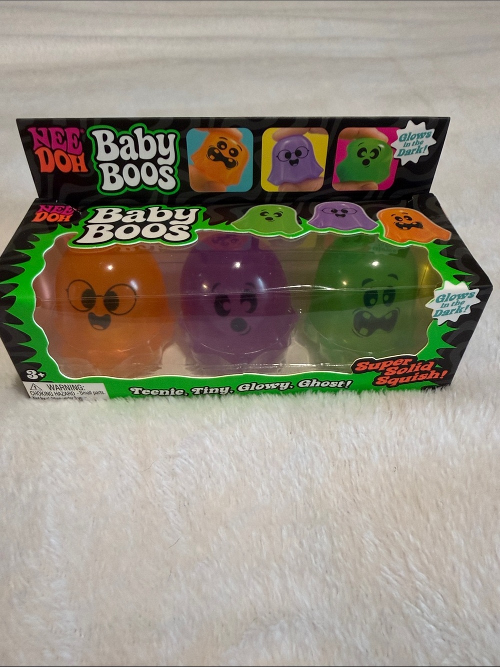 Baby Boos Glow Ghost Squishy Set - Orange, Purple, Green